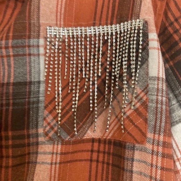 Rhinestone Fringe Flannel - Picture 5 of 6